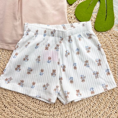  Conj Areia Laços e short Florido